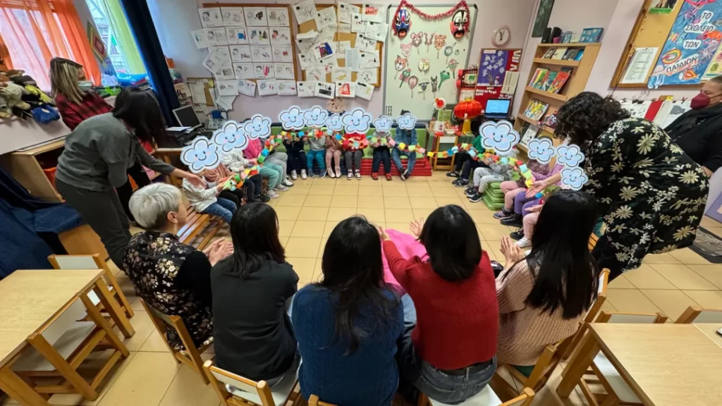 visit of the members of the Institute to the 14th Kindergarten